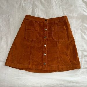 Urban Outfitters Button Front Corduroy Mini Skirt Size Small